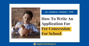 application for fee concession for school