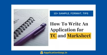 how to write an application for tc and marksheet