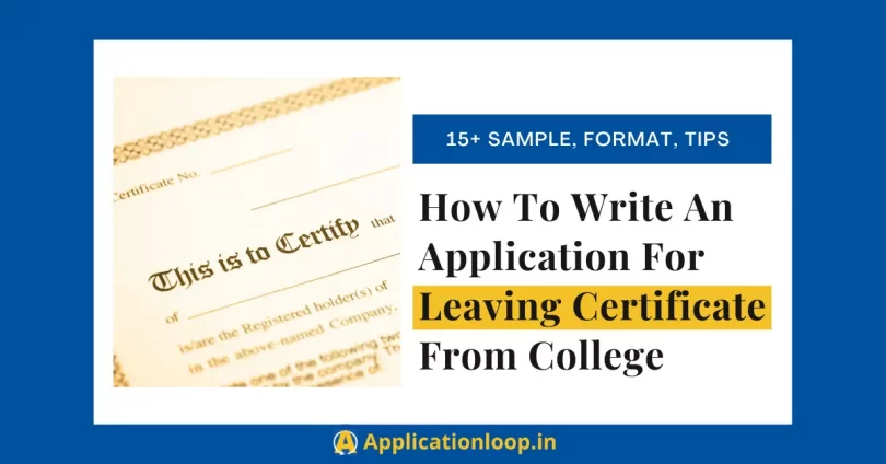 Application for leaving certificate for college