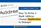 Adress change application to bank