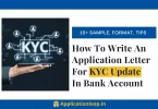 Application to bank for kyc update