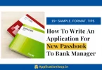 Application to bank for new passbook