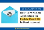 application for update email in bank